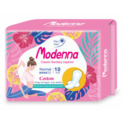 410mm Sanitary Napkin Diaper Lemon 0.8D Cotton Feminine Pads For Night Use