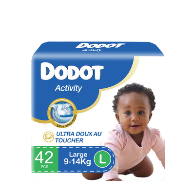 Magic Tape Dry Overnight Diaper With Wetness Indicator Clothlike Back Sheet OEM