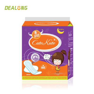 Comfortable Women Sanitary Pads 270mm Lady Care Sanitary Napkin Printed