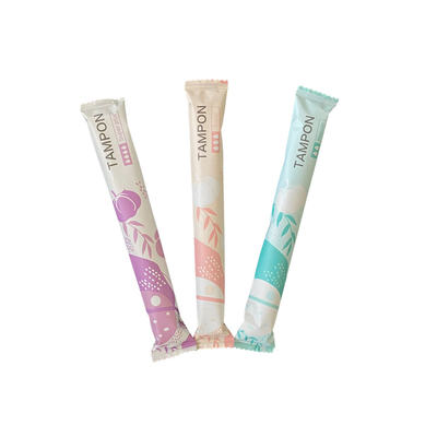 Fragrance Free Organic Cotton Tampon With 2 Tubes And String