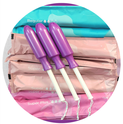 Hygienic Women Cotton Applicator Tampon Biodegradable