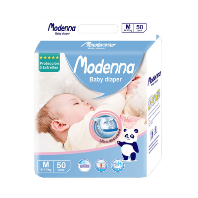 Printed Fluff Pulp SAP Disposable Baby Diapers Adjustable Breathable